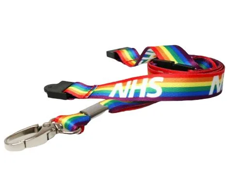 thumbnail image 2 of NHS Rainbow Lanyard Set – Yo-Yo Badge Reel + Double Sided ID Card Holder, UK Made, Metal Reel 2 of 6